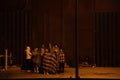 Juarez, Mexico 07-21-2023: migrants wait to be processed by the border patrol in front of the wall in American territory, to reque