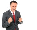 Jubilating businessman Royalty Free Stock Photo