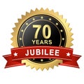 Jubilee Button with Banner - 70 YEARS Royalty Free Stock Photo