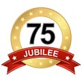 Jubilee button with banner 75 years