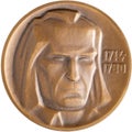 Jubilee medal of the famous Lithuanian poet Kristijonas Donelaitis