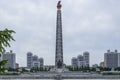 Juche Tower Tower of the Juche Idea is a monument named after the ideology of Juche introduced by Kim Il-Sung in Pyongyang Royalty Free Stock Photo