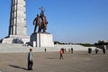 Juche tower and statue, Pyongyang, North Korea Royalty Free Stock Photo