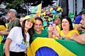 Juciane Cunha takes pictures with voters on Paulista avenue