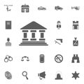 Juctice hall icon. Police and juctice icon set. Royalty Free Stock Photo