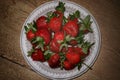 Jucy strawberries on a plate.