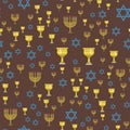 Judaism church traditional seamless pattern hanukkah religious synagogue passover hebrew vector illustration. Royalty Free Stock Photo