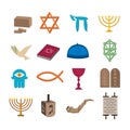 Judaism icons set