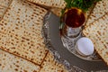 Judaism and religious on jewish matza on passover