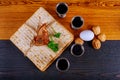 Judaism and religious torah on jewish matza on passover