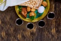 Judaism and religious torah on jewish matza on passover