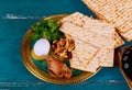 Judaism and religious torah on jewish matza on passover