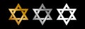 Judaism vector icon in gold silver and white colors