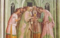 Fresco in San Gimignano - Judas betrays Jesus