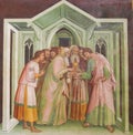 Fresco in San Gimignano - Judas betrays Jesus