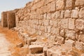 Judean Desert. The Euthymius Monastery ruins. Royalty Free Stock Photo