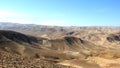 Judean desert. Mountains with fancy drawings. There are places - similar to the lunar landscape.