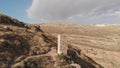 Judean Desert Wadi Tekoa. The remains of the monks caves and the ruins of the monastery of St. Chariton. Souka.