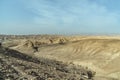 Judean dry desert landscape near the dead sea in Israel Royalty Free Stock Photo