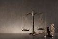 Law and justice symbols composition. Place for text. Royalty Free Stock Photo