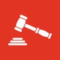 The judge or auction hammer icon. Justice symbol Royalty Free Stock Photo