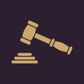 The judge or auction hammer icon. Justice symbol Royalty Free Stock Photo