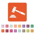 The judge or auction hammer icon. Justice symbol Royalty Free Stock Photo