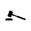 Judge or auction hammer icon. simple flat vector illustration Royalty Free Stock Photo