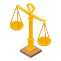 Judge balance icon isometric vector. Weight scale