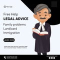 Banner design of free help legal advice