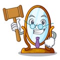 Judge big dressing mirror isolated on mascot Royalty Free Stock Photo
