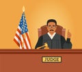 Judge black man in courtroom adjudicates Royalty Free Stock Photo