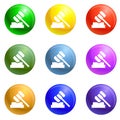 Judge bribery icons set vector