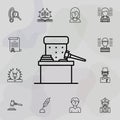 Judge chair, gavel icon. Universal set of law and justice for website design and development, app development Royalty Free Stock Photo