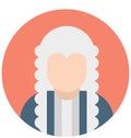 Judge Color Isolated Vector Icons that can easily modify or edit