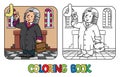 Judge Coloring book. Alphabet J. Profession ABC Royalty Free Stock Photo