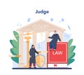 Judge concept. Court worker stand for justice and law. Judge in traditional