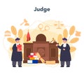 Judge concept. Court worker stand for justice and law. Judge