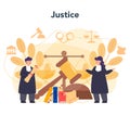 Judge concept. Court worker stand for justice and law. Judge
