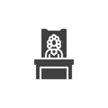 Judge in a courtroom vector icon