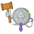 Judge Ethereum coin character cartoon