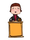 Judge female illustration cartoon drawing and white background and white background