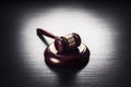 Judge gavel on a black wooden background Royalty Free Stock Photo