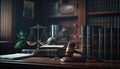 judge gavel and books. Law firm courtroom, Office space for legal work. Lawyers and judges.