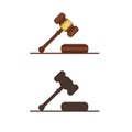 Judge gavel. Ceremonial mallet. Attorney icon Royalty Free Stock Photo