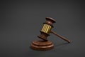judge gavel on clean surface prosecution justice impeachment conceptobject isolated on infinite background 3D rendering