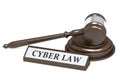 Judge gavel and cyber law banner Royalty Free Stock Photo