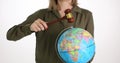 Judge gavel with globe globe and world jurisprudence