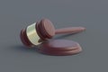 Judge gavel on gray background