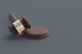 Judge gavel on gray background